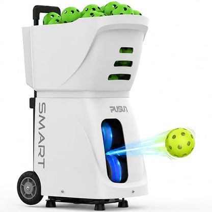 PP-Smart Pickleball Machine with Invertible Hopper | 80+ Ball Capacity, Lightweight 32.6 lb Portable Design, Smart App Control, 28 Landing Points, 10 Drills & ±6 Spin for Mobile Players - color: White