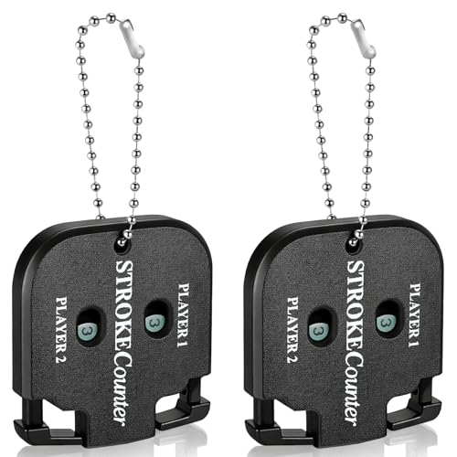 2 PCS Golf Counter Clicker, Portable Square Golf Clicker for 2 Players, Mini Score Keeper Stroke Counter with Hanging Rope for Sport Competitions, Games Scores