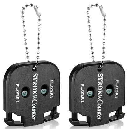 2 PCS Golf Counter Clicker, Portable Square Golf Clicker for 2 Players, Mini Score Keeper Stroke Counter with Hanging Rope for Sport Competitions, Games Scores