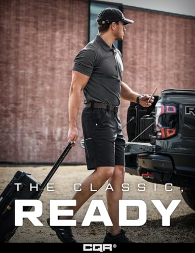 CQR Men's Quick Dry Tactical Polo Shirt, Lightweight Breathable Performance Polo, Short Sleeve UPF 50+ Outdoor Golf Shirt
