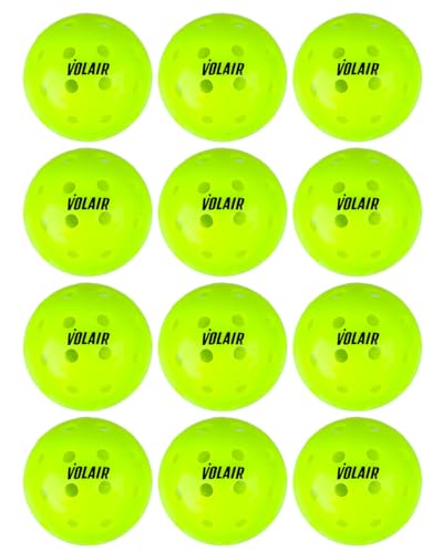 Volair Outdoor Pickleballs USAP Approved Pickleball Tournament Play, Neon Green Ball