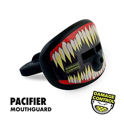 DAMAGE CONTROL Pacifier Mouthpiece – Football Mouthguard with Helmet Strap, Protects Teeth, Jaw & Mouth – Mouth Piece for Sports, No Boiling, Allows Airflow – Gear for Adults & Youth (SymBite) - color: Symbite
