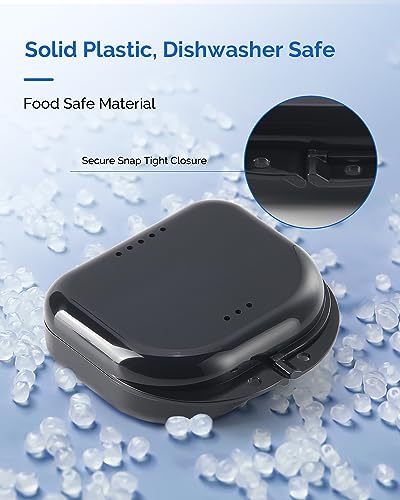 JMU Retainer Case with Vent Holes, Orthodontic Storage Case, Travel Box for Aligner & Mouth Guard (2 Pcs, White and Black) - color: White/Black