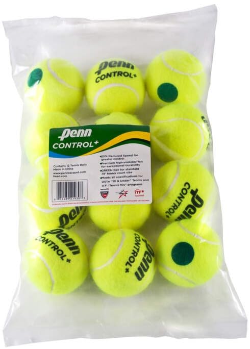 Penn Control+ Green Training Tennis Balls (Case - 72 Balls)