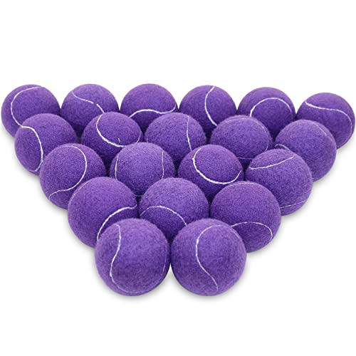 URBEST Advanced Tennis Ball 20 Packs, Training Tennis Balls Practice Balls for Novice Player, Pet Dog Playing Balls with Mesh Carry Bag for Beginner Training Ball - color: Purple