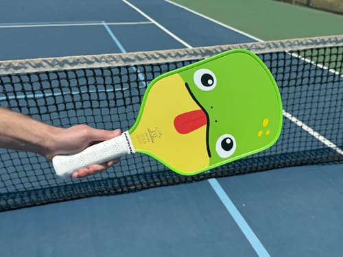 Funny Pickleball Paddles | USAPA Approved Paddle | T700 Carbon Fiber Surface | Propropylene Honeycomb Core | Non-Slip Cushion Grip | Single Paddle | High Grit & Spin | Fun Design - color: Frog
