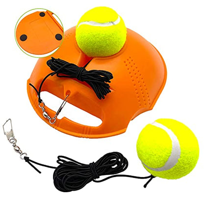 Tennis Trainer Rebound Baseboard Self Training Equipment Rebounder with 2 String Tennis Balls - color: Orange