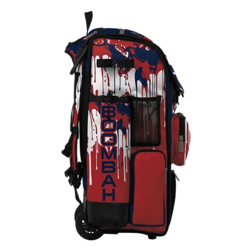 Boombah Superpack Hybrid Rolling Bat Bag - Wheeled & Backpack Version - Graffiti Drip - Multiple Color Options - color: Navy/Red/White
