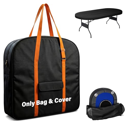 Foldable Poker Table Bag + Protective Cover (Fits 84" Tables) | 600D Oxford Fabric + Silver-Coated Dustproof Layer, Adjustable Shoulder Strap & Multi-Pocket Storage - size: 84 inch