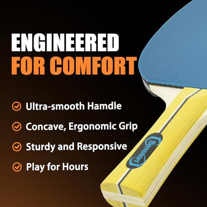 Senston Ping Pong Paddles- Fashionable Ping Pong Paddles Set of 4,Perfect for Family and Friends | The Best Table Tennis Paddles!
