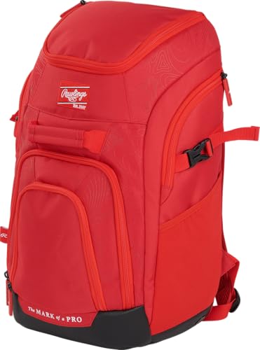 Rawlings | FRANCHISE 2.0 Player's Backpack | Baseball/Softball | Rec/Travel | Multiple Styles | Baseball/Softball - color: SCARLET