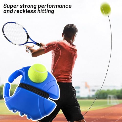 Tennis Trainer Rebound Ball for Self Practice, Bounce Back Tennis Ball, Tennis Training Equipment Kit with 1 Base and 1 Ball for Beginners Sport Exercise, Portable Tennis Training Tool