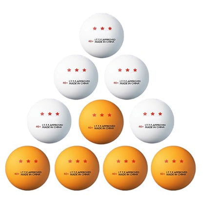 LIANXUE 10 Pcs Table Tennis Ball 3-Star Standard for Indoor/Outdoor Pingpong Table, Competition Grade
