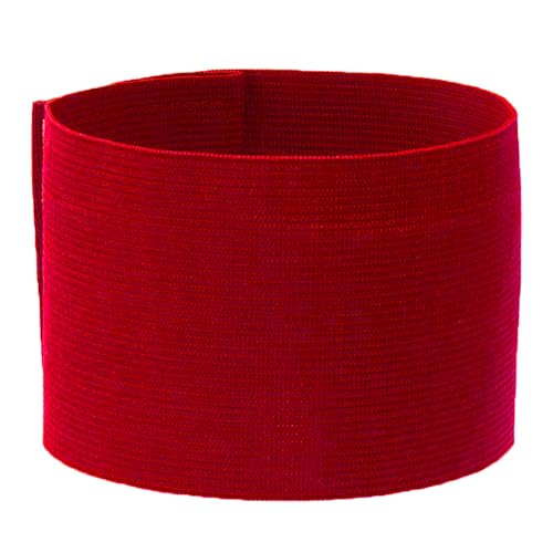 Blank Elastic Nylon Captain Armband for Soccer,Adjustable WristBand Protective Badge Sport Accessory for Leader,Volleyball Football Basketball,Training,Competition,Coach,Adults,1pcs - color: Red