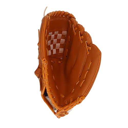 Baseball Pitcher Mitt Optimal Balance PVC Brown Catching Glove for Baseball Training for All Ages - size: 11.5 Inch