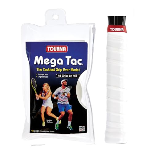 Tourna Mega Tac Extra Tacky Overgrip, 10-Pack - color: White
