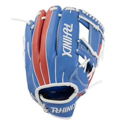 PHINIX Full Grain Leather Baseball Glove Sizes 11Inch -12 Inch - color: Blue&Red-1, size: 11.5“
