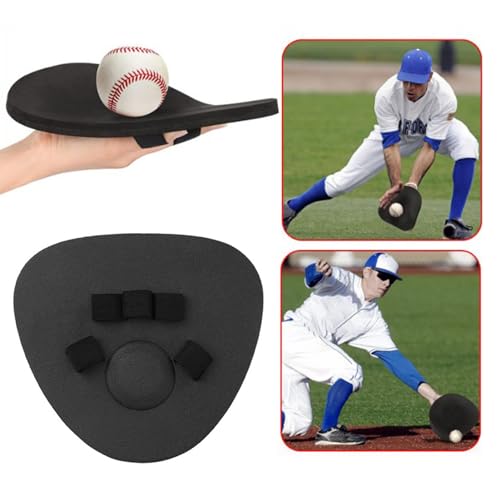1/2Pcs Pan-Cake Catchers Mitt, Baseball Infield Training Gloves Soft Hands Foam Field Trainer Baseball Fielding Catcher Gloves Pan-Cake Glove Infield Practice Equipment Black 1pc