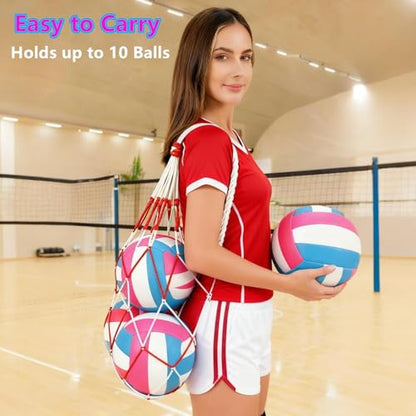 Official Size 5 Volleyball Balls, Waterproof Soft Bulk Recreational Volley Balls with Pump and Net Bag for Beach Pool Sand Training for Beginner