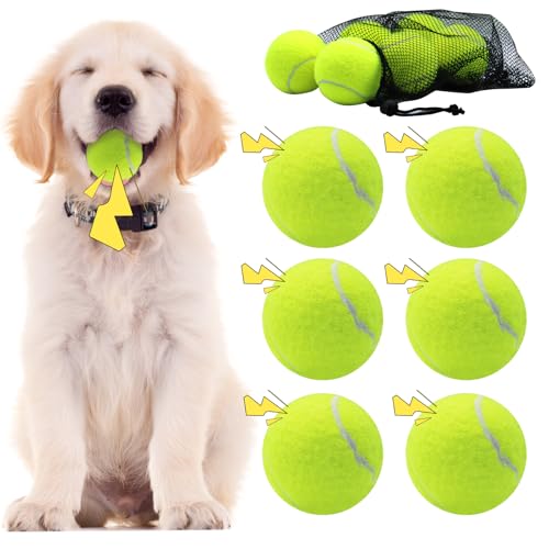 Swingers Squeaky Tennis Balls for Dogs,2.5 inch Training Tennis Balls,Exercise Ball for Pet Dog with Mesh Carry Bag Easy to Transport (Yellow, 6 Pack) - color: Yellow, size: 6 PACK