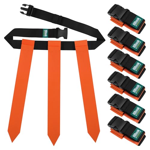 Flag Football Belts for Youth, Kids and Adults Sport Team Building and Competition Training - color: Orange