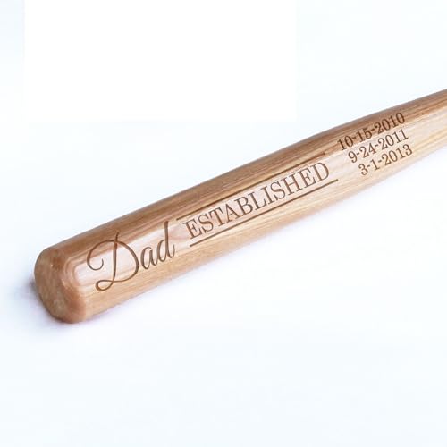 Personalized Mini Bat 18″, Custom Mini Baseball Bat, Personalized Coach Gift, Team Gift, Tee Ball, Baseball Team Coach Gift, Little League Gift, Softball Team Coach Gift - style: Dad Est. Dates