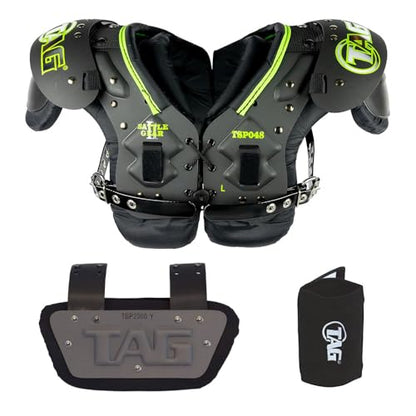 TAG Battle Gear II Youth Football Shoulder Pad TSP48 (Buckle Side Strap) - size: Large, style: Bundle