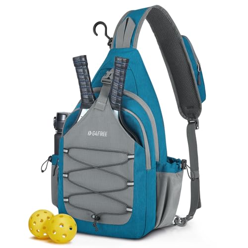 G4Free Pickleball Bag, Crossbody Sling Bag for Men Women, Pickleball Backpack, Pickle Ball Paddle Bag Gifts for Sports - color: Teal Blue, size: Standard