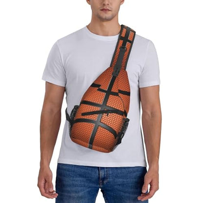 Basketball Sling Backpack Sling Bag Basketball Crossbody Shoulder Bag Purse Basketballs Chest Bag For Men Women - color: Basketball