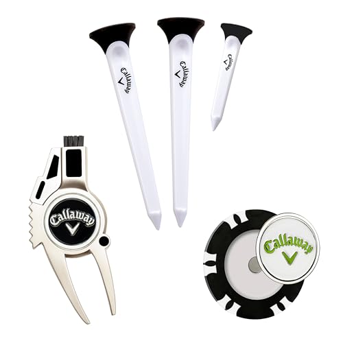 Callaway Golf 24oz Clear Patch Tumbler Gift Set - includes golf towel, 24oz tumbler, plastic golf tees, a poker chip ball marker and a divot tool