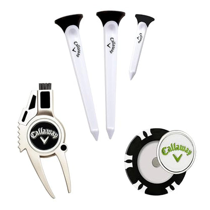 Callaway Golf 24oz Clear Patch Tumbler Gift Set - includes golf towel, 24oz tumbler, plastic golf tees, a poker chip ball marker and a divot tool