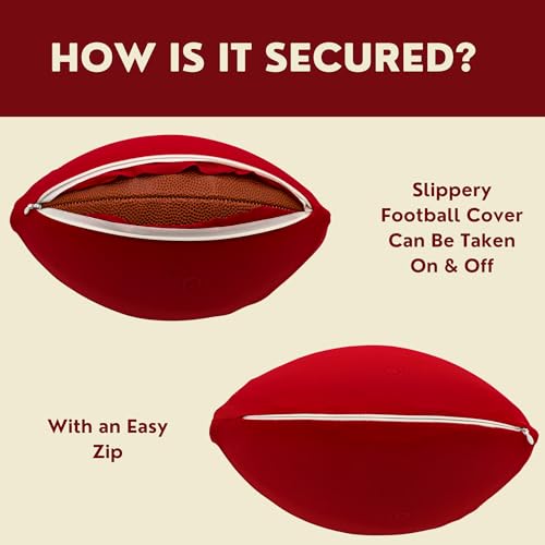 Slippery Football Cover | Football Training Equipment To Improve Grip & Prevent Fumbles | Quarterback Receiver and Running Back Training Accessories | Fits Standard Size 9 | Train for Rainy Game Days