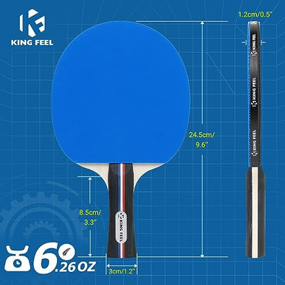 Ping Pong Paddles Set of 4 Premium Table Tennis Rackets 3-Star Ping Pong Balls(8) with Ping Pong Paddle Case Professional Table Tennis Paddles Set for Indoor & Outdoor Games