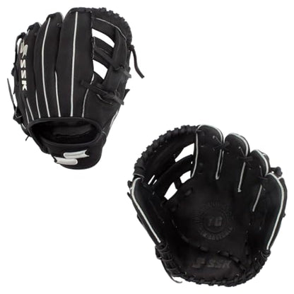 SSK Z5 Training Gear Quick Hands Infield Baseball Training Gloves 8.5” – 9” – 9.5” – 10” – 10.5” Right & Left Hand Throw - color: Black-1050 Single Post, size: 10.5" - Right Hand Throw