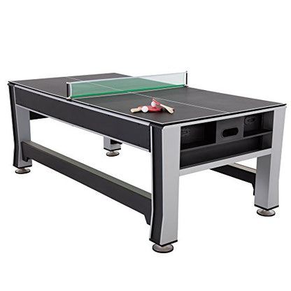 Triumph 3-in-1 Swivel Multi-Game Table – 84" Rotating Game Table with Air Hockey, Billiards & Table Tennis – Complete Accessory Set Included – Space-Saving Family Game Room Entertainment