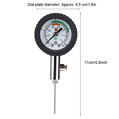 Football Pressure Portable Metal Texture Inner Measurement Tool for Soccer Ball, Basketball, Football, Volleyball with Inflation Needle for Sport Fans