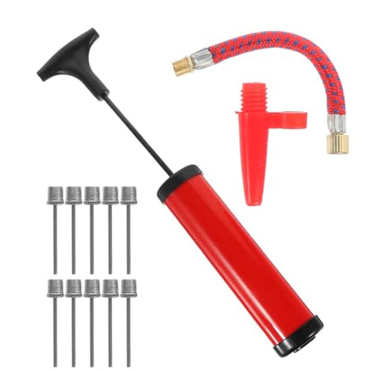 HEMOTON Multi-Function Basketball Pump Inflatable Pump Pressure Gauge Needle Portable for Sports Balls