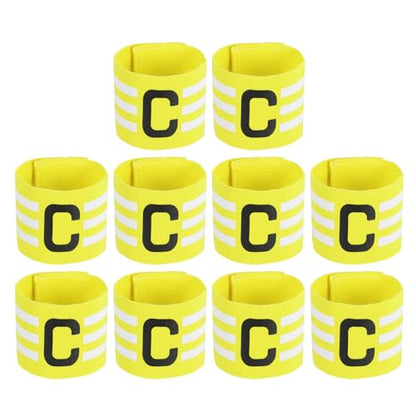MECCANIXITY Soccer Captain Armband, Nylon Captain Arm Band for Soccer Elastic Captain C Arm Band Sports Captain Armbands for Football Team Training Youth & Adult - color: Yellow