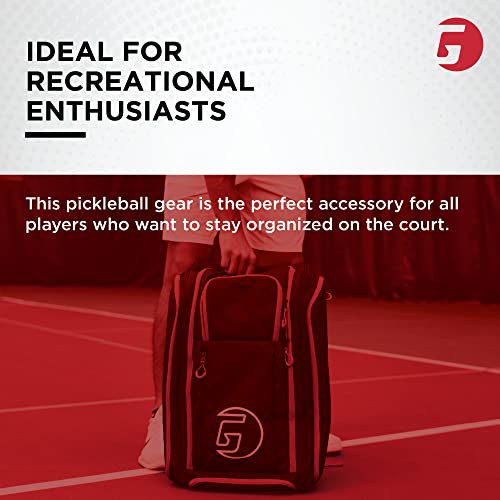 Gamma Sports Tour Backpack, Water-Resistant Pickleball Bag for Pickleball Paddles, Gear, and Clothes, Black