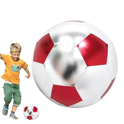Inflatable Soft Football, Simulation Soccer Ball, 9.84 Inches Beach Toy with Leakproof, Elastic PVC Spheres, Indoor Play Toy with Bounce Design, Blow Up Football for Outdoor Use - color: Cloth Red