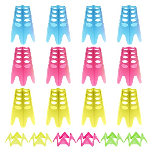 Golf Simulator Tees, Plastic Indoor Golf Mat Tees Practice Turf and Driving Range Winter Golf Tees (18 Pcs) - color: Yellow, Green and Pink