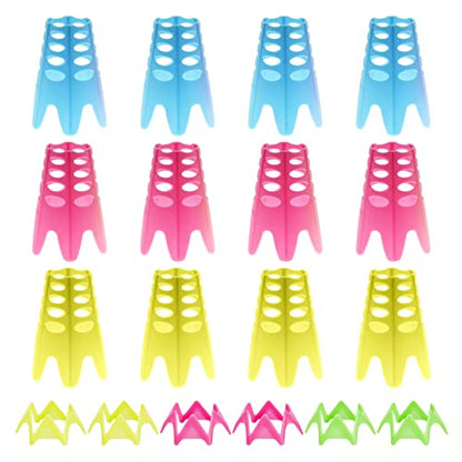 Golf Simulator Tees, Plastic Indoor Golf Mat Tees Practice Turf and Driving Range Winter Golf Tees (18 Pcs) - color: Yellow, Green and Pink