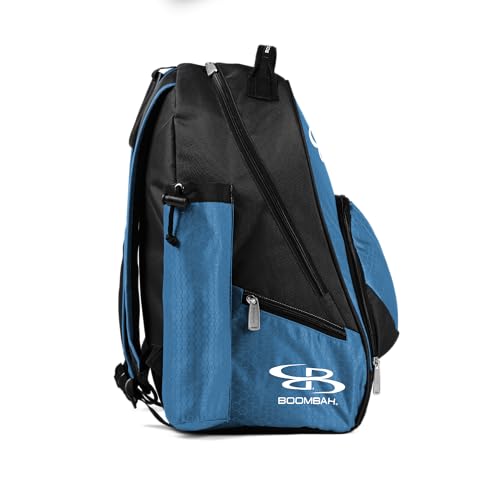 Boombah Tyro Baseball/Softball Bat Backpack - 20" x 15" x 10" - Holds 2 Bats up to Barrel Size of 2-5/8" - color: Black/Columbia Blue
