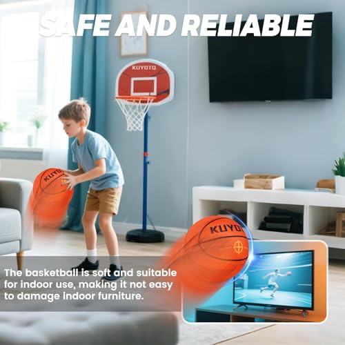 KUYOTQ Size 5 Silent Basketball with Soft Cloth Cover, No Shedding, No Residue, Durable Quiet Indoor Training Basketball, for Apartments & Home Gyms, No Pump Needed