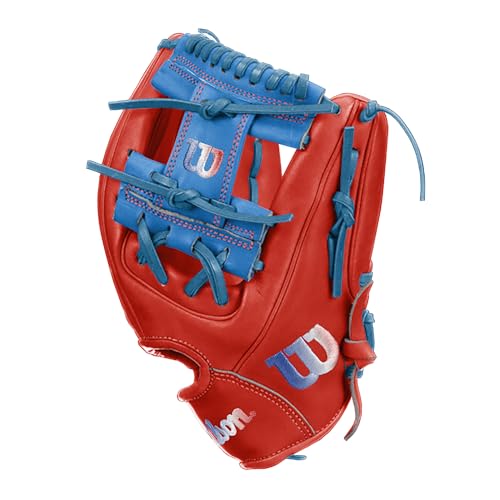 Wilson A2000 1786 Baseball Glove, Right Hand Throw, Infield Series - Exclusive Edition - color: Red/Sky Blue