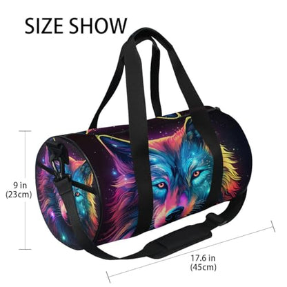 Sports Gym Travel Duffle Bag Wolf Luggage for Men and Women - color: Wolf