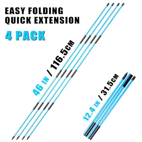 CHAMPKEY Premium Foldable 40" Golf Alignment Sticks 4 Pack - Posture Correction and Shot Accuracy Golf Training Aid