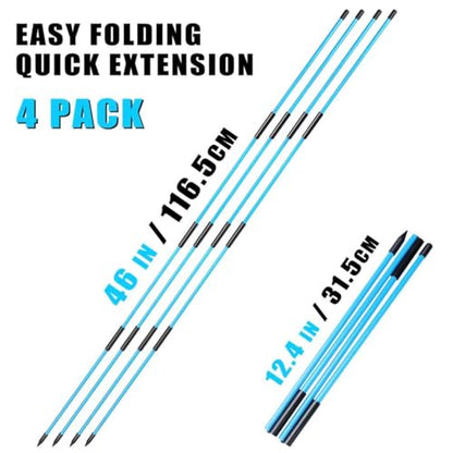 CHAMPKEY Premium Foldable 40" Golf Alignment Sticks 4 Pack - Posture Correction and Shot Accuracy Golf Training Aid