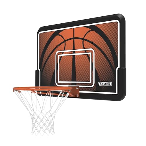 Lifetime 44-Inch Impact Basketball Hoop Backboard and Classic Rim Combo, High-Density Polyethylene, UV-Protected Graphics, All-Weather Net, Mounting Kit Sold Separately