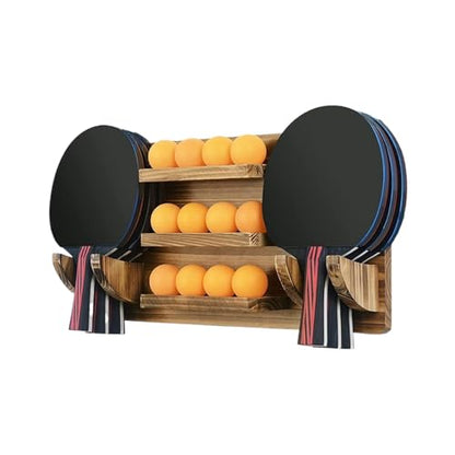 Pong Paddle Organizer – Wall Mounted Sports Storage Rack, Ball Holder Display, Space Saving Design | Neat Equipment Arrangement for Table Tennis Rooms Clubs Homes